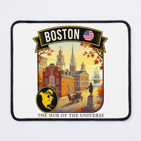Item preview, Boston Massachusetts The Hub of the Universe Vintage Art designed and sold by sky11PP.