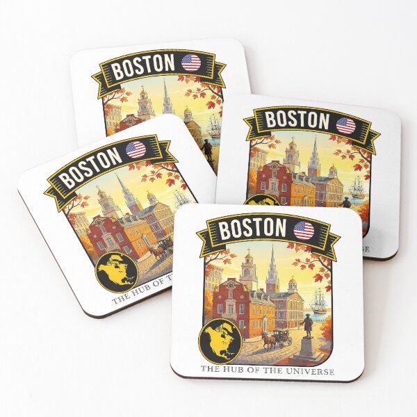 Item preview, Boston Massachusetts The Hub of the Universe Vintage Art designed and sold by sky11PP.