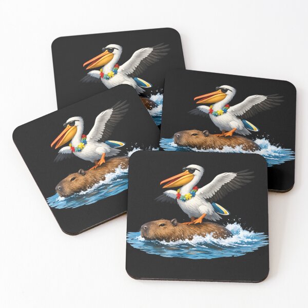 Item preview, Cool Pelican Surfing on Capybara Summer Beach Funny designed and sold by LindonFlow.