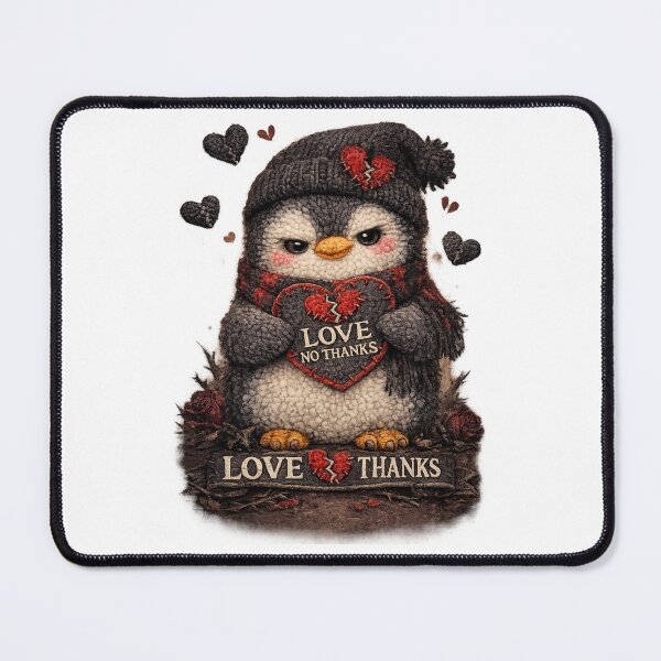 Item preview, Anti Valentine day Penguin Shirt – Penguin with Broken Heart designed and sold by VibeOffline Studio.