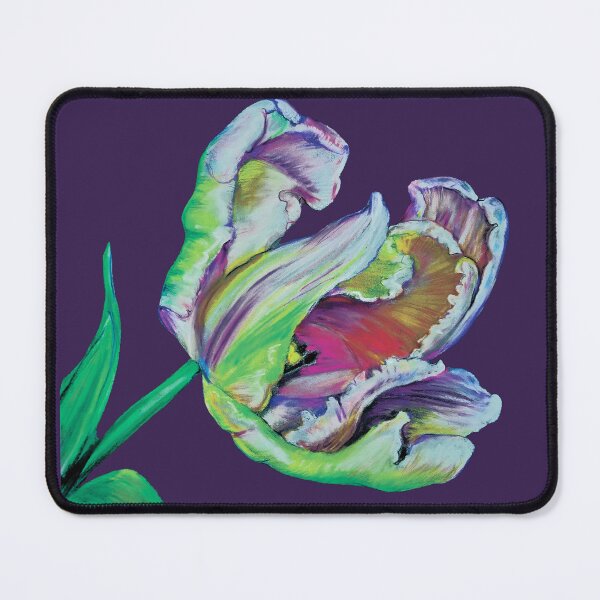 Item preview, white tulip , velvet, colorful, black background designed and sold by Mevissart.