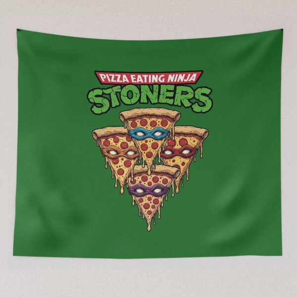 Item preview, Pizza Eating Ninja Stoners - Full Gang designed and sold by JawKneeArt.