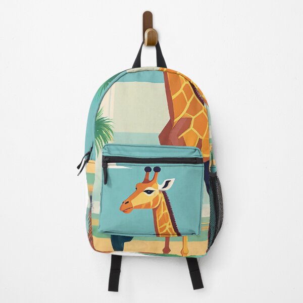 Item preview, Giraffe the backdrop of a desert with palm trees and cacti designed and sold by Mevissart.