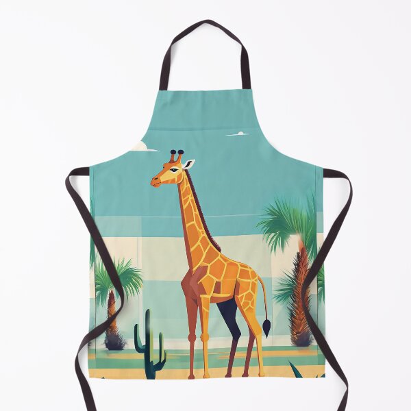 Item preview, Giraffe the backdrop of a desert with palm trees and cacti designed and sold by Mevissart.