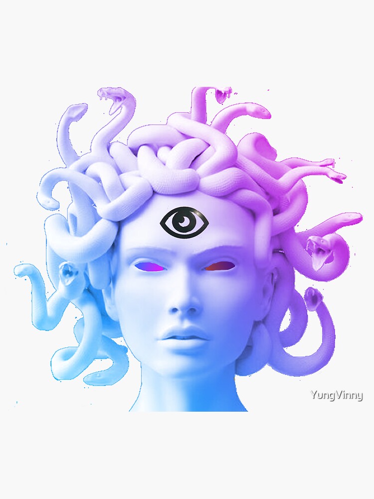 "Energy Third Eye Medusa" Sticker by YungVinny Redbubble