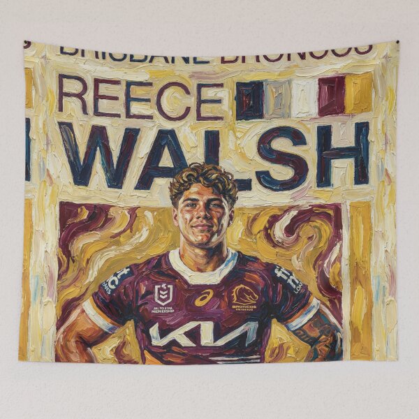 Item preview, Reece Walsh Brisbane Broncos Impasto Style Painted Portrait designed and sold by Vibes To VIsual.