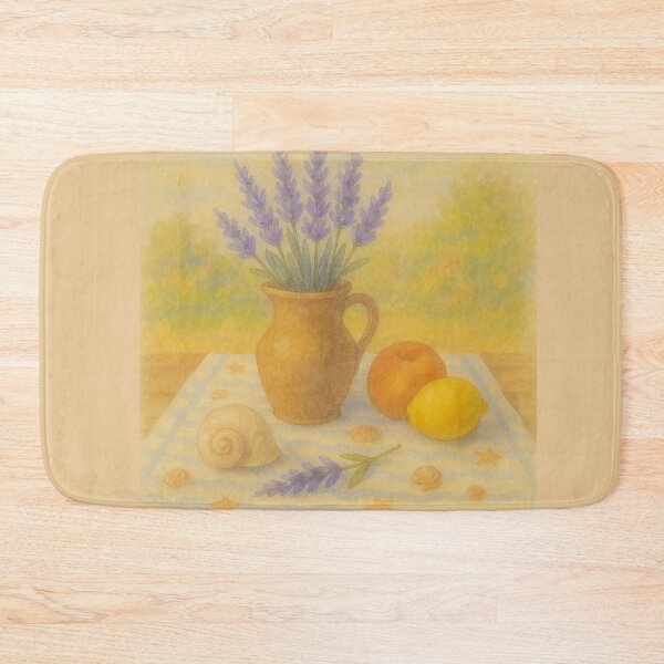 Item preview,  French Provence lavander, citrus fruit, Mediterranean motif , butter color, banana color designed and sold by Mevissart.