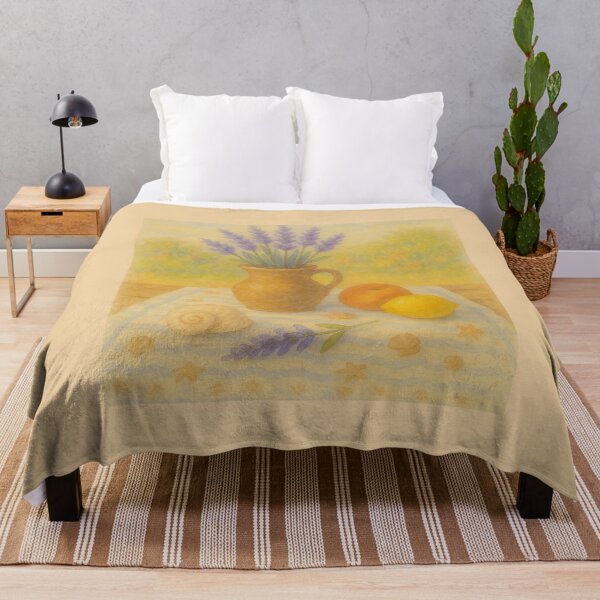 Item preview, French Provence lavander, citrus fruit, Mediterranean motif , butter color, banana color designed and sold by Mevissart.