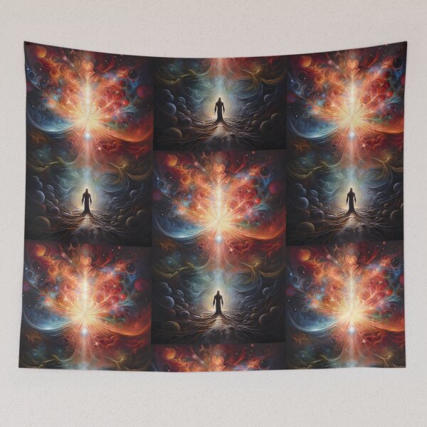 Item preview, The Cosmic Origin - Human Figure before the Light of the Universe designed and sold by Hipatye26.