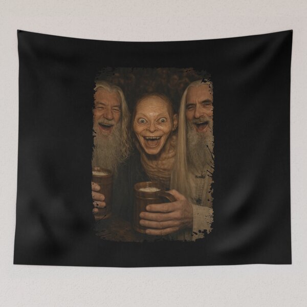 Item preview, Saruman Gollum Gandalf Drinking Party Parody designed and sold by keytee.