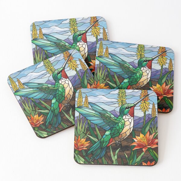Item preview, Hummingbird Searching for Aloe Vera Flowers designed and sold by Ciervo Primavera.