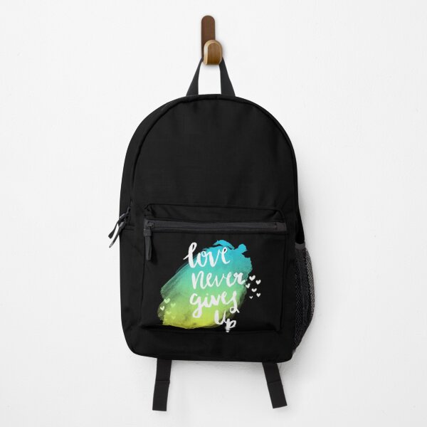 Item preview, Love Never Gives Up – Inspirational Love Quote Watercolor Art designed and sold by Snapystyle.