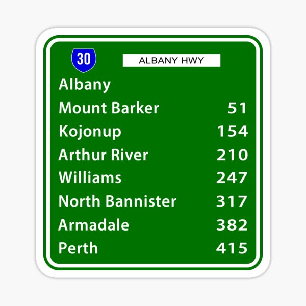 "Albany Highway 30" Sticker by LostPerth Redbubble