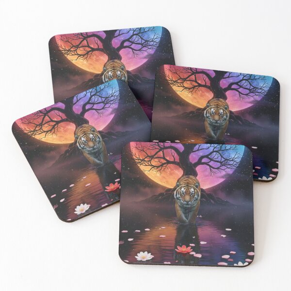 Item preview, Rainbow Moon Tiger designed and sold by MysticalPrintz.