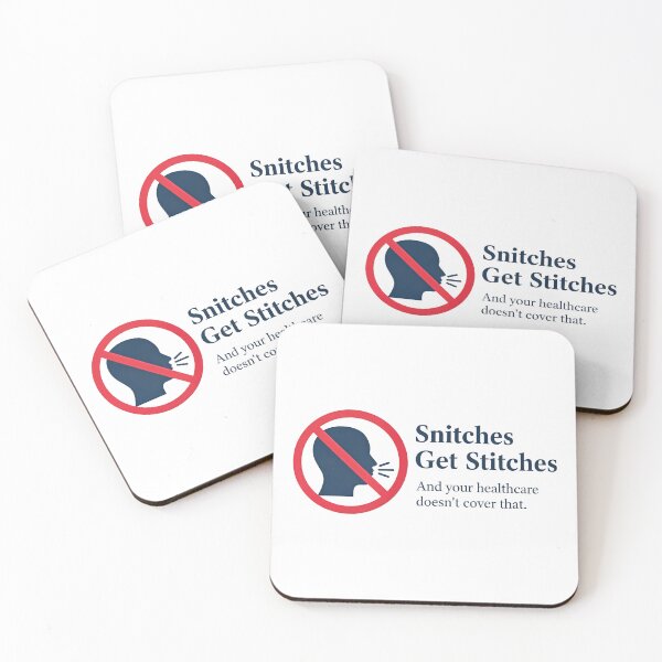 Item preview, snitches get stitches  designed and sold by FaunaJam.