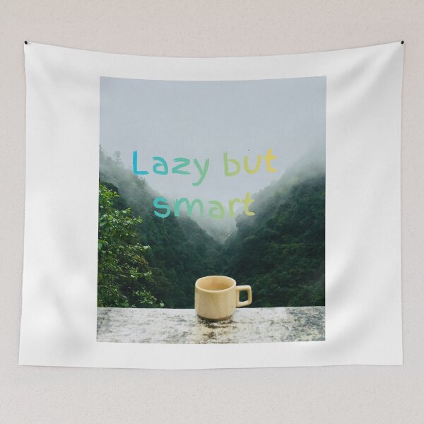 Item preview, “Lazy But Smart – Cozy Coffee Quote Nature Aesthetic” designed and sold by hanan0708.