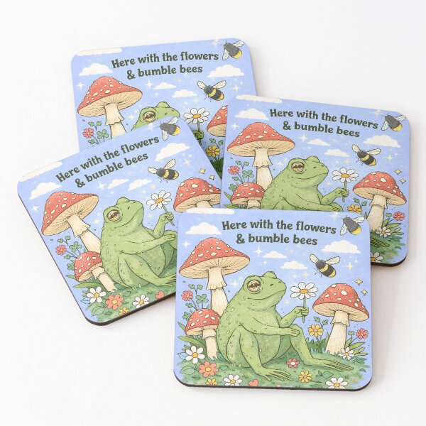 Item preview, Cottagecore Frog Mushroom Illustration designed and sold by Matinez Pink.