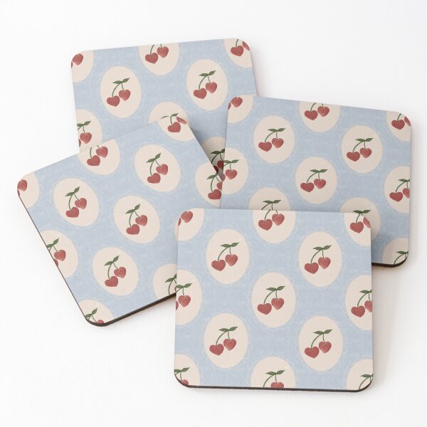 Item preview, Vintage cherry heart valentines pastel repeat. designed and sold by PrajaktaPathak.