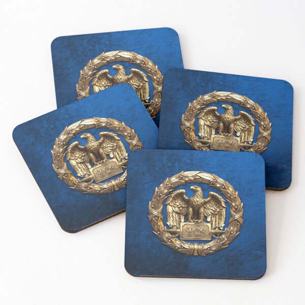 Item preview, Roman Empire SPQR - Gold Roman Imperial Eagle over Blue Velvet designed and sold by Serge Averbukh Art Studio.