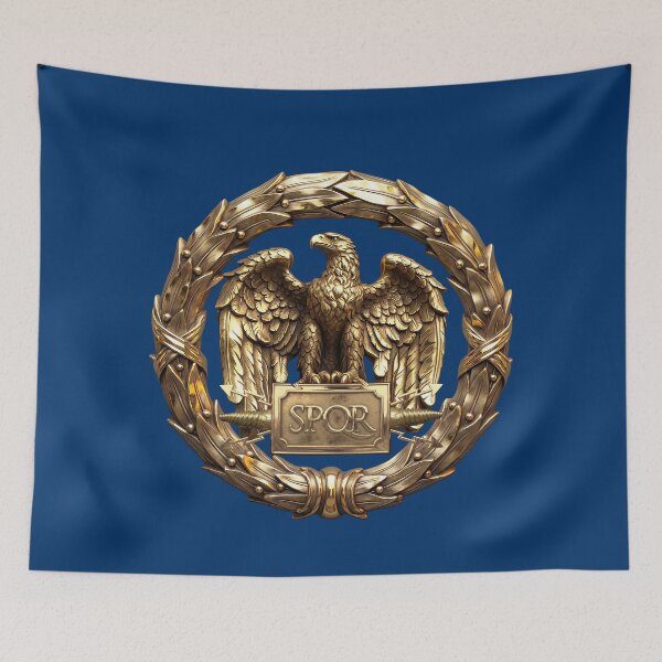 Item preview, Roman Empire SPQR - Gold Roman Imperial Eagle over Blue Velvet designed and sold by Serge Averbukh Art Studio.