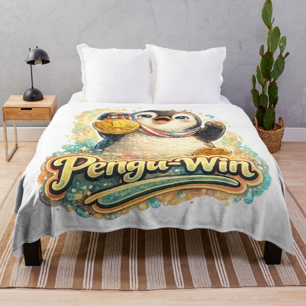 Item preview, Pengu-Win Cute Pun – Funny Penguin Gold Medal Illustration | Motivational Animal Cartoon Art designed and sold by StrayaDesign.