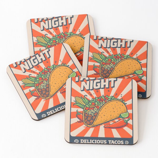 Item preview, Taco Night Retro Food Poster designed and sold by Matinez Pink.