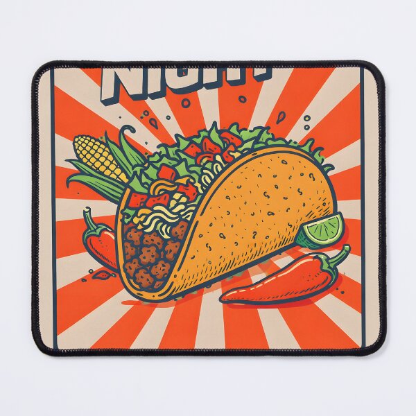 Item preview, Taco Night Retro Food Poster designed and sold by Matinez Pink.