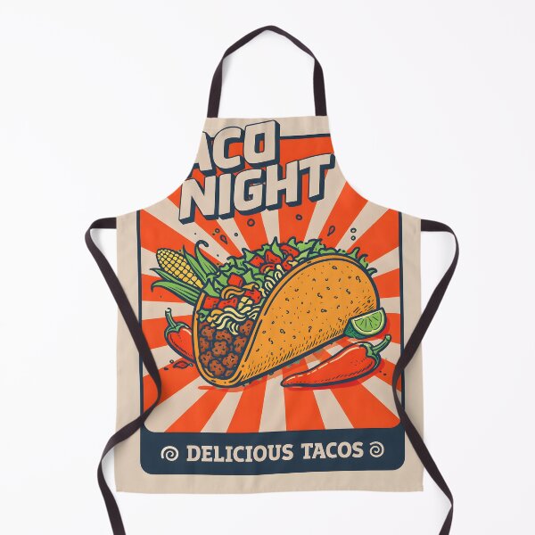 Item preview, Taco Night Retro Food Poster designed and sold by Matinez Pink.