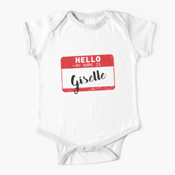 Hello My Name Is Giselle Name Tag Short Sleeve Baby One-Piece