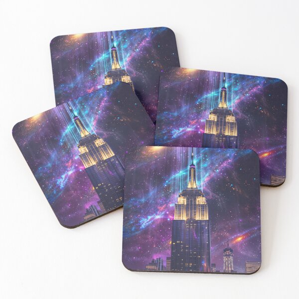 Item preview, Skyscraper Tower Cityscape Cosmic Art designed and sold by QuantumDrift.