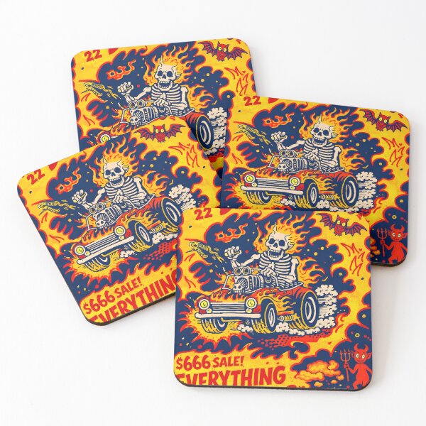 Item preview, Bad Day – Flaming Skeleton Hot Rod designed and sold by Matinez Pink.