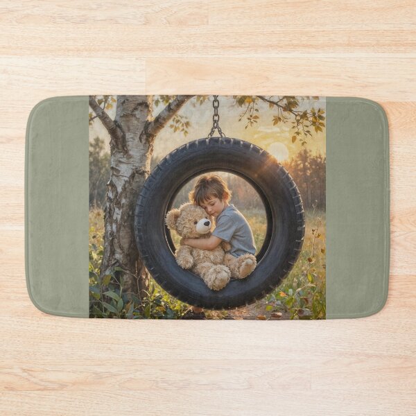 Item preview, Boy and Bear On Swing  designed and sold by IvaRenee.