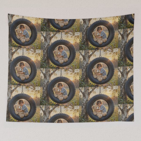 Item preview, Boy and Bear On Swing  designed and sold by IvaRenee.