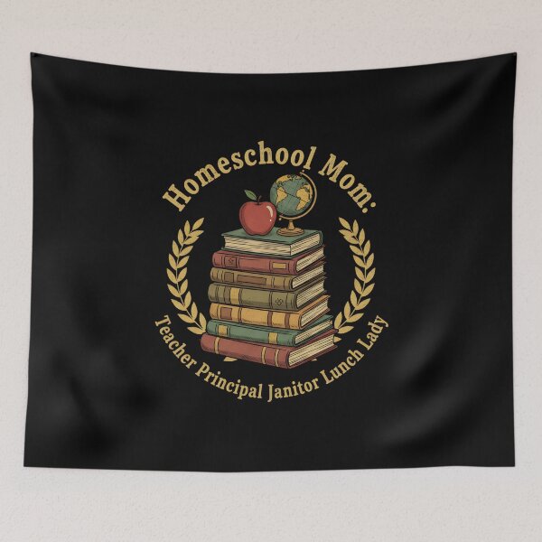 Item preview, HOME SCHOOL MOM Teacher Principal Janitor Lunch Lady home schooling education safer for kids designed and sold by Jt41.