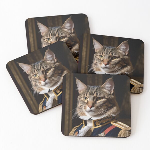 Item preview, Admiral Cat in Blue Velvet Uniform - Dark Academia Victorian Portrait designed and sold by ChickpeaStudios.