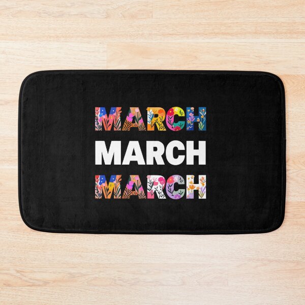 Item preview, March March March Floral Typography Spring Birthday Gift T-Shirt designed and sold by FestivityFinds.