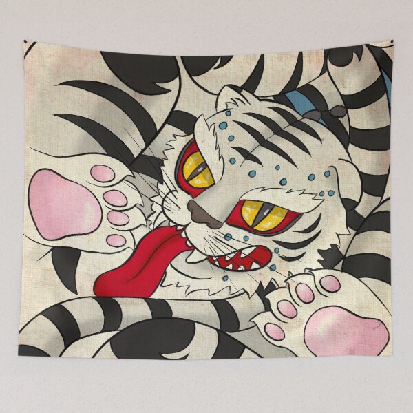 Item preview, Moonlight Serenity: Mystical White Tiger’s Zen Flow  designed and sold by QamarART Paintings.