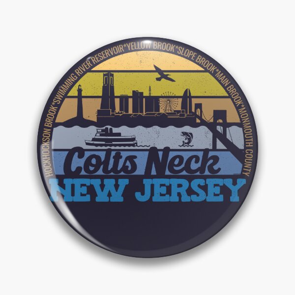 Item preview, Colts Neck New Jersey Sunset Retro Vintage Local Pride Logo designed and sold by CRHPOD20.