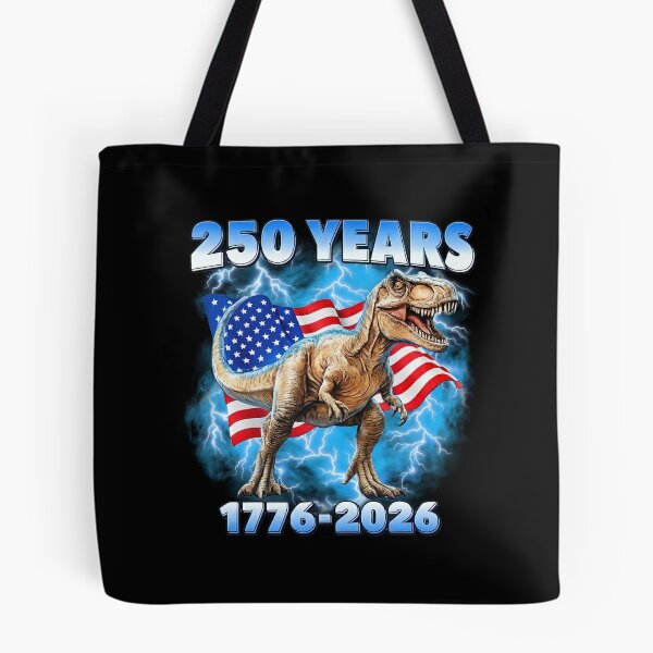 Item preview, USA 250 Years 1776-2026 Dinosaur America Flag designed and sold by HeatherCWolf.
