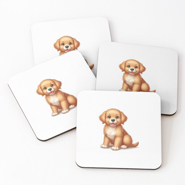 Item preview, A cute golden retriever puppy sitting happily with a joyful expression. designed and sold by cave-canvas.