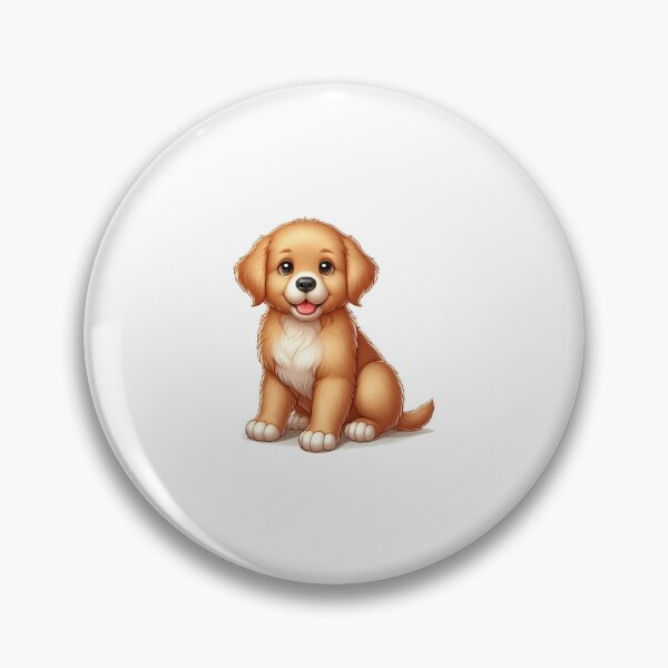 Item preview, A cute golden retriever puppy sitting happily with a joyful expression. designed and sold by cave-canvas.