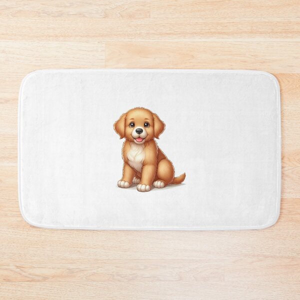 Item preview, A cute golden retriever puppy sitting happily with a joyful expression. designed and sold by cave-canvas.