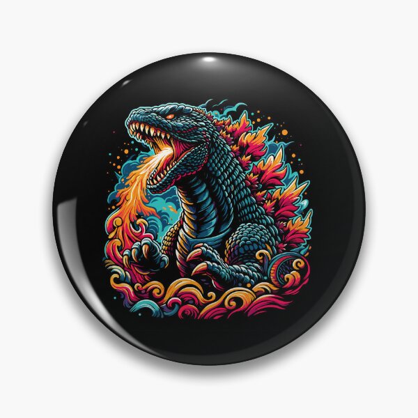 Item preview, Fierce dragon-like creature unleashes fire, surrounded by vibrant colors and dynamic waves. designed and sold by beast-net.