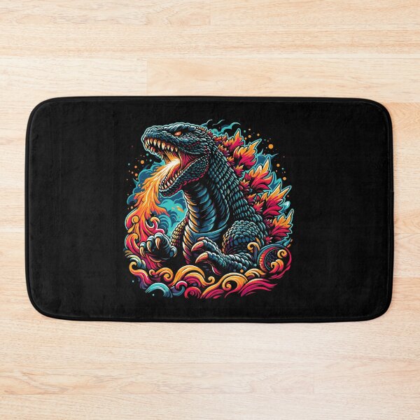 Item preview, Fierce dragon-like creature unleashes fire, surrounded by vibrant colors and dynamic waves. designed and sold by beast-net.