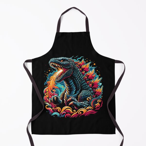 Item preview, Fierce dragon-like creature unleashes fire, surrounded by vibrant colors and dynamic waves. designed and sold by beast-net.
