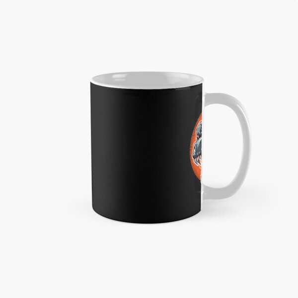 Item preview, A fierce dragon-like creature with sharp teeth and glowing eyes, set against an orange circular background. designed and sold by beast-net.