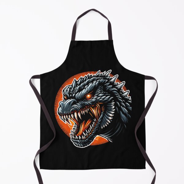 Item preview, A fierce dragon-like creature with sharp teeth and glowing eyes, set against an orange circular background. designed and sold by beast-net.