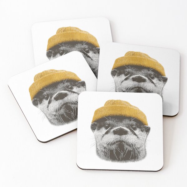 Item preview, Retro River Otter Wearing Beanie designed and sold by HeatherCWolf.