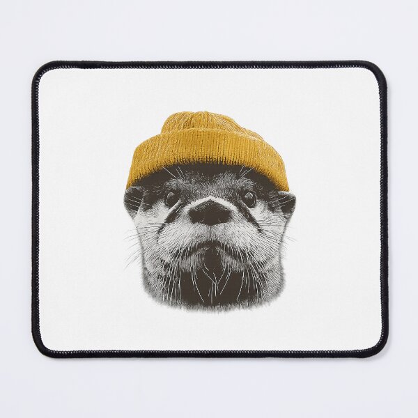 Item preview, Retro River Otter Wearing Beanie designed and sold by HeatherCWolf.