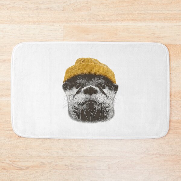 Item preview, Retro River Otter Wearing Beanie designed and sold by HeatherCWolf.